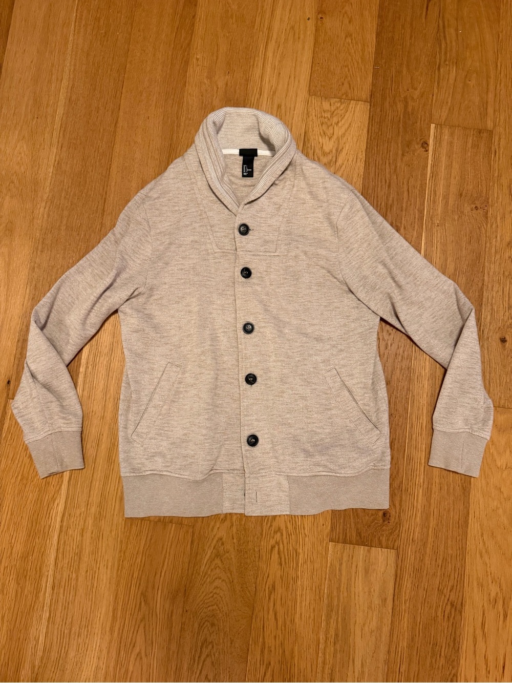 H&M Light Beige Shawl Collar Cardigan